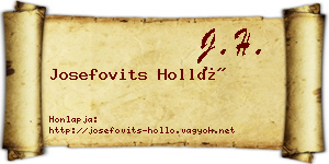 Josefovits Holló névjegykártya